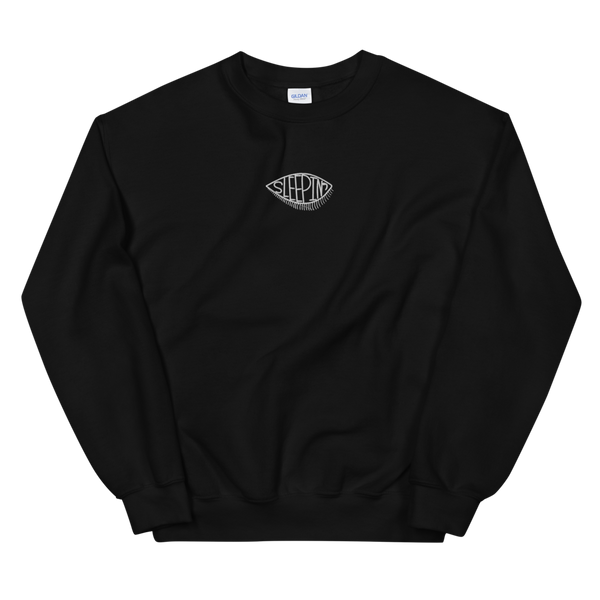 Sleepin' Eye (White Embroidered) Unisex Sweatshirt