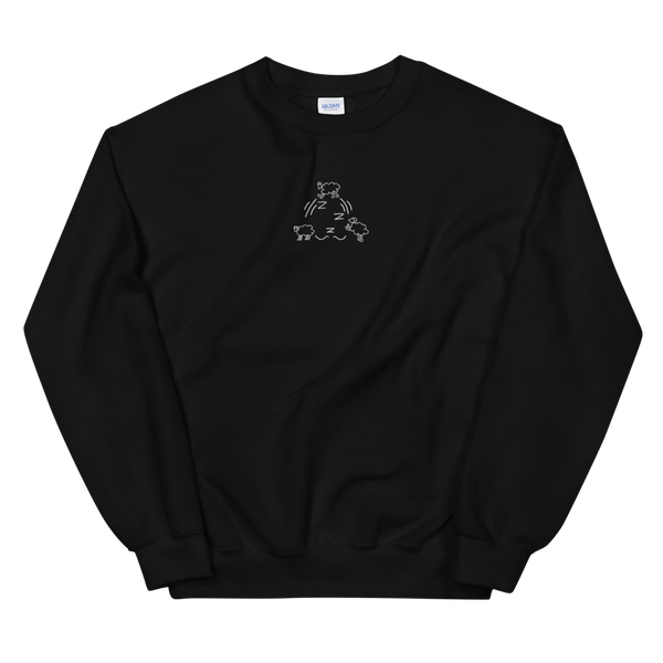 Sleepin' Counting Sheep (White Embroidered) Unisex Sweatshirt
