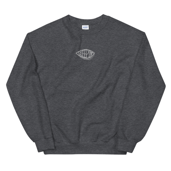 Sleepin' Eye (White Embroidered) Unisex Sweatshirt