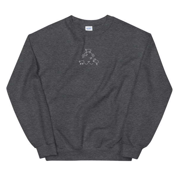 Sleepin' Counting Sheep (White Embroidered) Unisex Sweatshirt