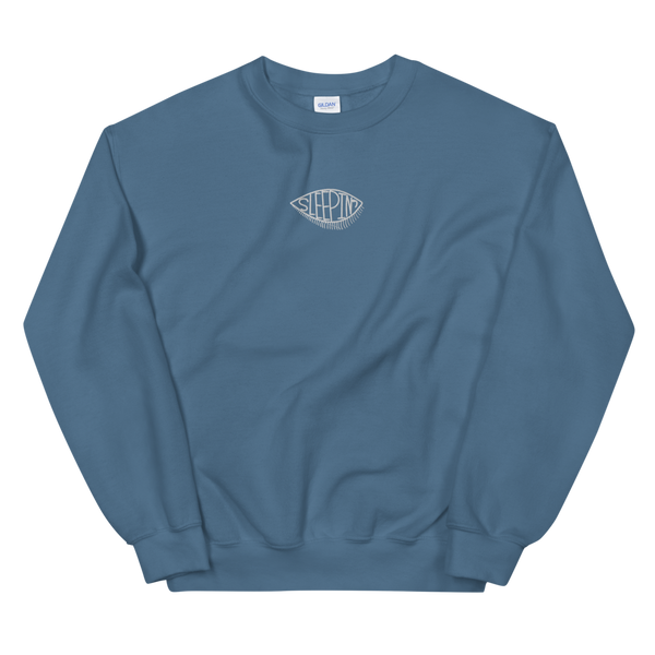 Sleepin' Eye (White Embroidered) Unisex Sweatshirt