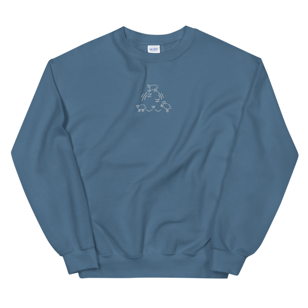 Sleepin' Counting Sheep (White Embroidered) Unisex Sweatshirt
