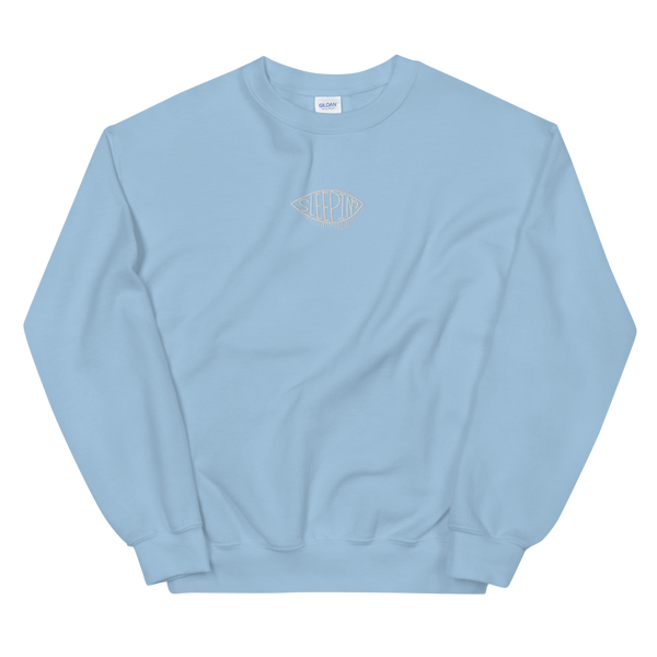 Sleepin' Eye (White Embroidered) Unisex Sweatshirt