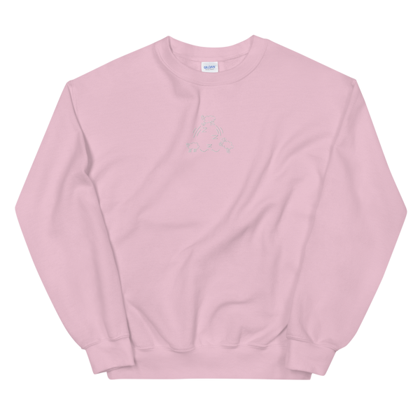 Sleepin' Counting Sheep (White Embroidered) Unisex Sweatshirt