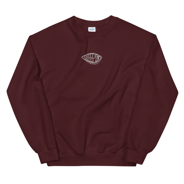 Sleepin' Eye (White Embroidered) Unisex Sweatshirt