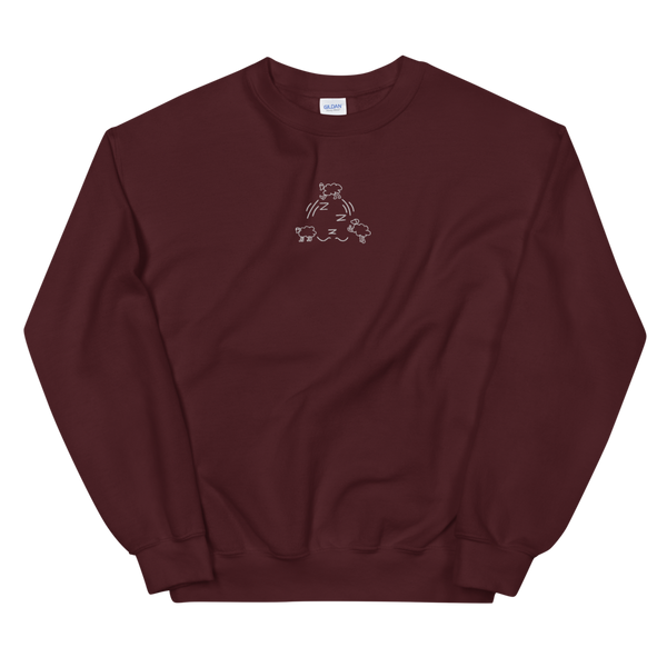 Sleepin' Counting Sheep (White Embroidered) Unisex Sweatshirt
