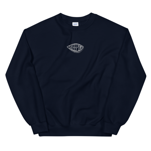 Sleepin' Eye (White Embroidered) Unisex Sweatshirt