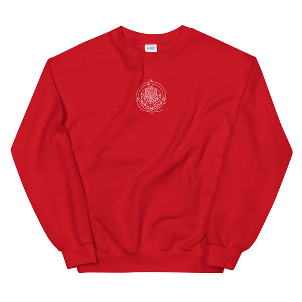 Sleepin' Sheep in Wolves Clothing (White Embroidered) Unisex Sweatshirt