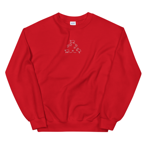 Sleepin' Counting Sheep (White Embroidered) Unisex Sweatshirt
