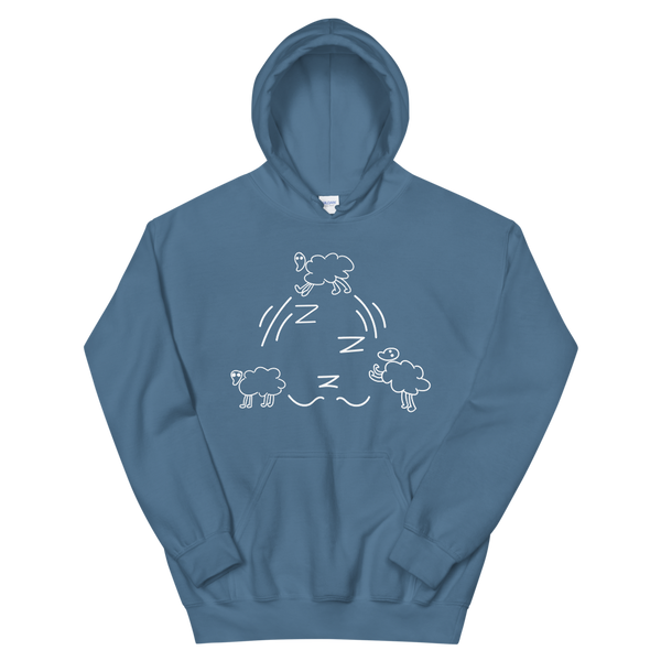 Sleepin' Counting Sheep (White) Unisex Hoodie