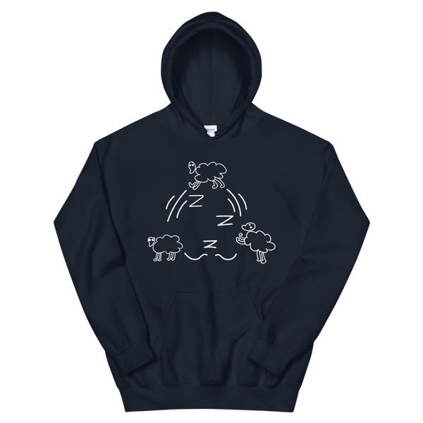 Sleepin' Counting Sheep (White) Unisex Hoodie