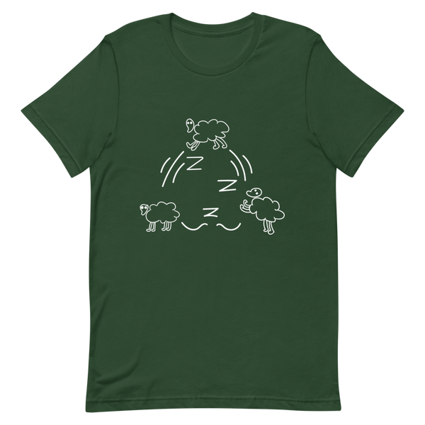 Sleepin' Counting Sheep (White)Unisex T-Shirt